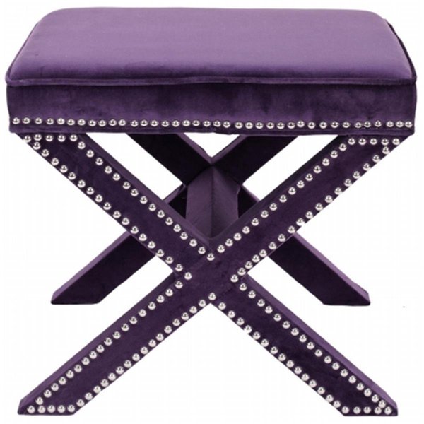 Safavieh Palmer Ottoman- Purple - 19 x 21.5 x 21.5 in. MCR4589D